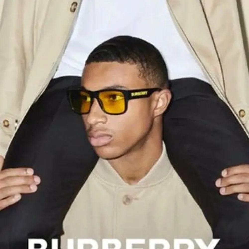 NEW Burberry KNIGHT BE4358 300185 Black Yellow Square Men Sunglasses